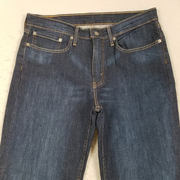 Levis 514 Jeans Mens 34x34 Blue Dark Wash Straight Leg Stretch Denim Pants - Picture 2 of 15